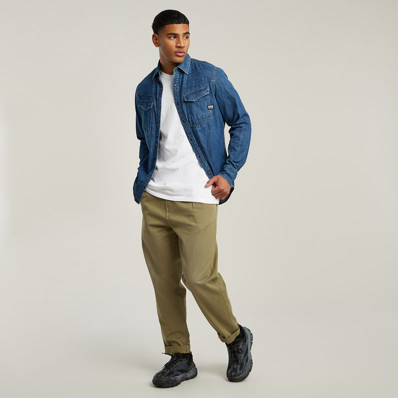 G-STAR Outlet Pleated Chino Relaxed Green