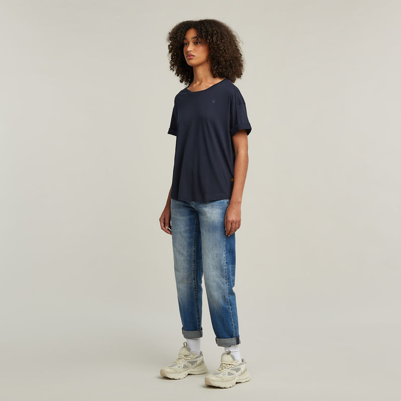 G-STAR Outlet Rolled Up Sleeve Boyfriend Top Dark blue