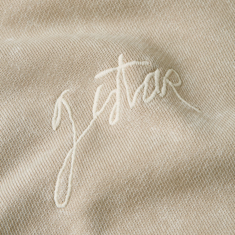 G-STAR Outlet Suéter Washed A Line Script con capucha Beige