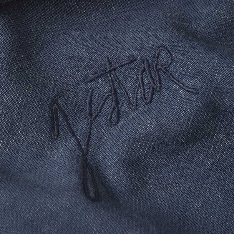 G-STAR Outlet Sudadera efecto lavado con capucha A-Line Script Azul oscuro
