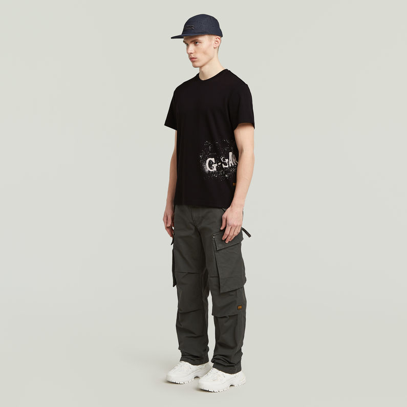 G-STAR Outlet Camiseta Sprayed Graphic Negro