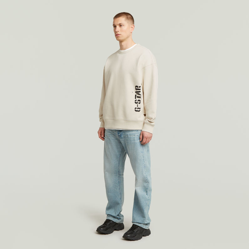 G-STAR Outlet Sprayed 89 Graphic Loose Sweater White