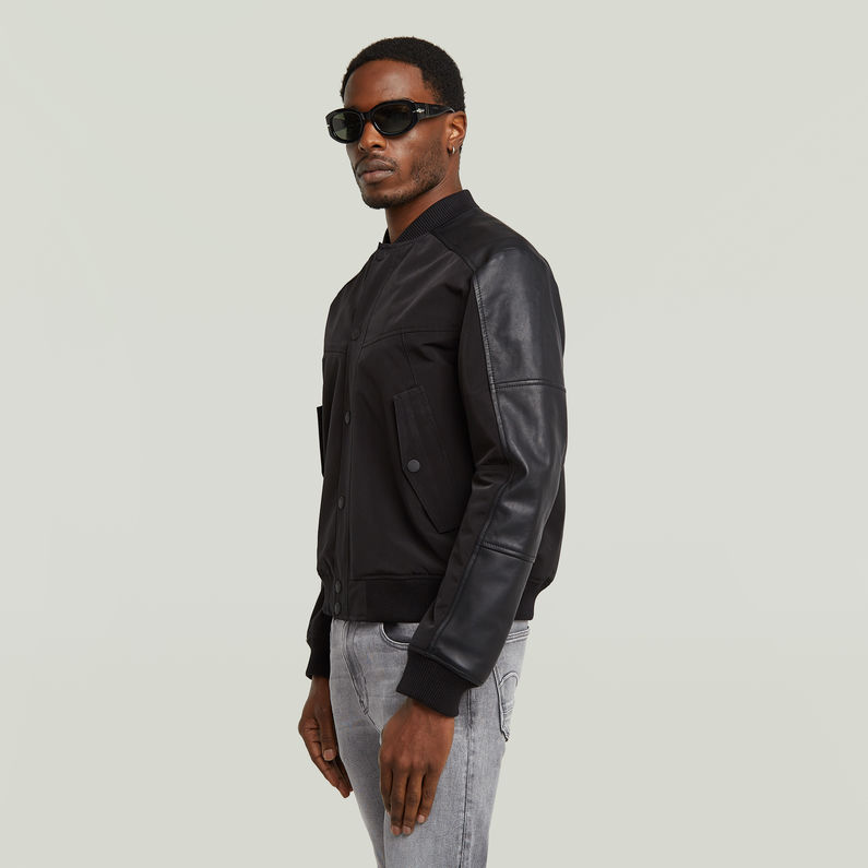 G-STAR Outlet Chaqueta de cuero Varsity Negro