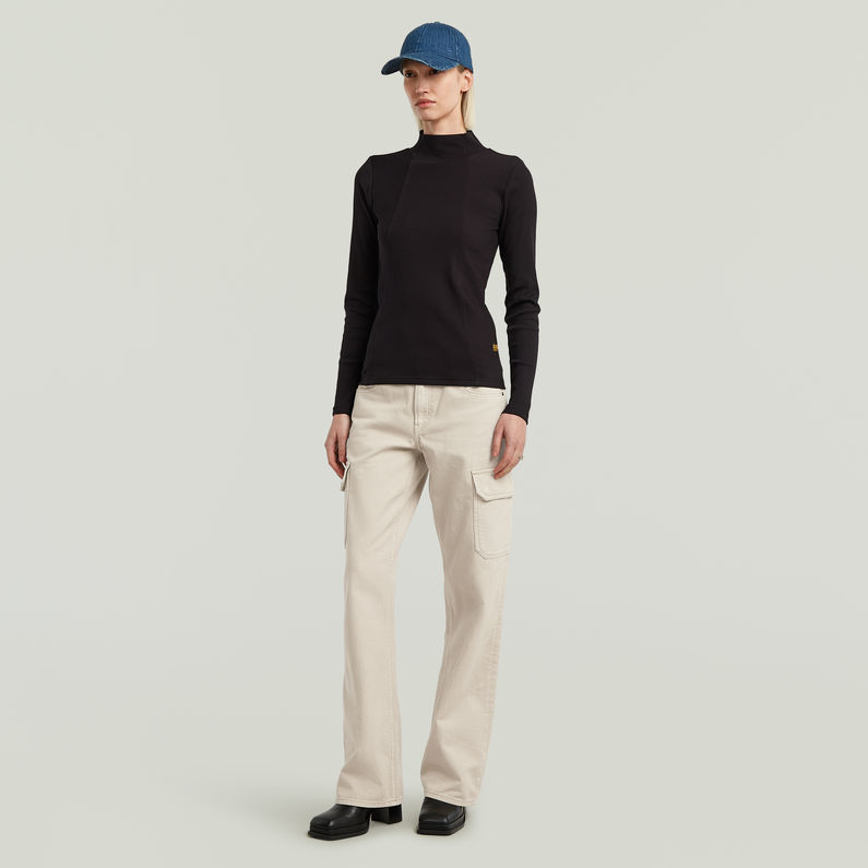 G-STAR Outlet Camiseta A-Line Slim Mock Negro