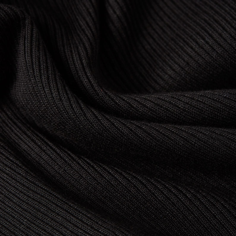 G-STAR Outlet Camiseta Deep V Henley Slim Negro