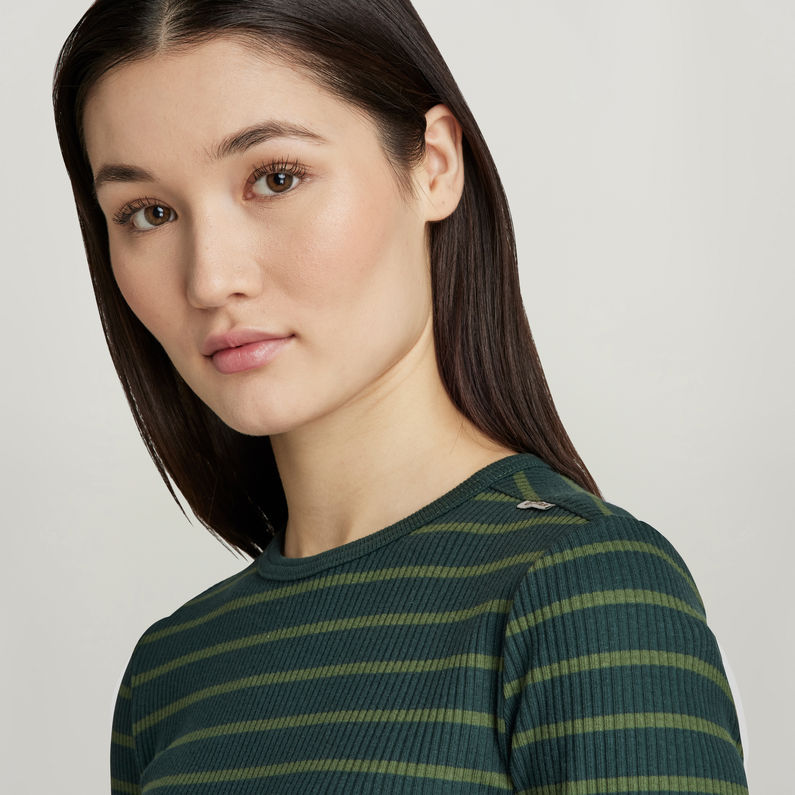 G-STAR Outlet Slim Rib 2.0 Stripe Top Multi color