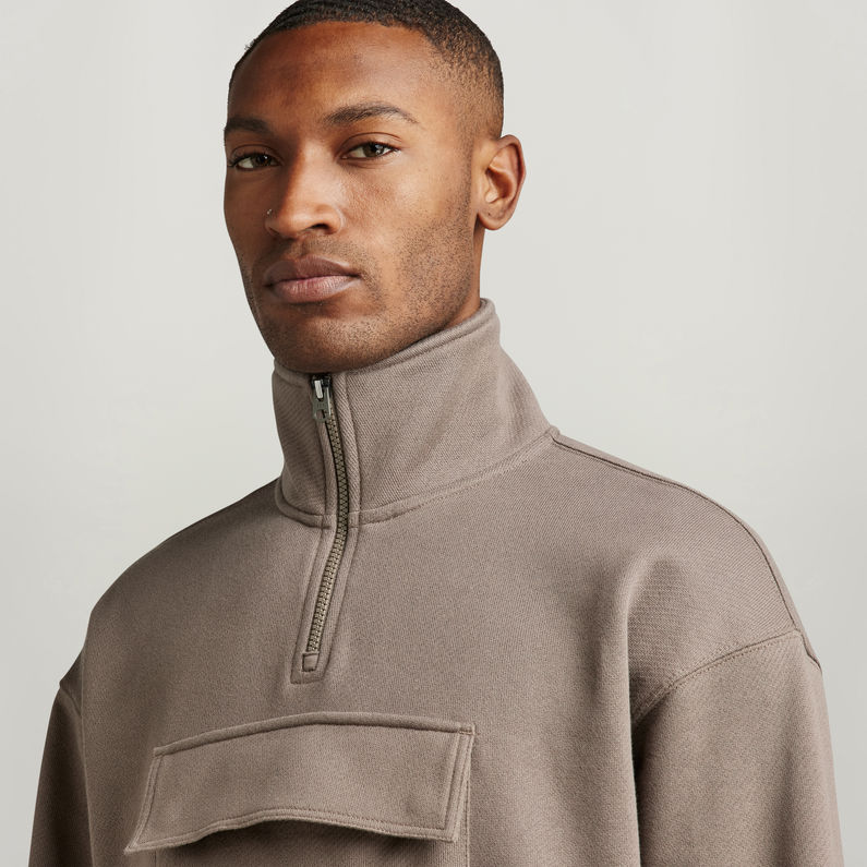 G-STAR Outlet Double Pocket Loose Sweater Brown