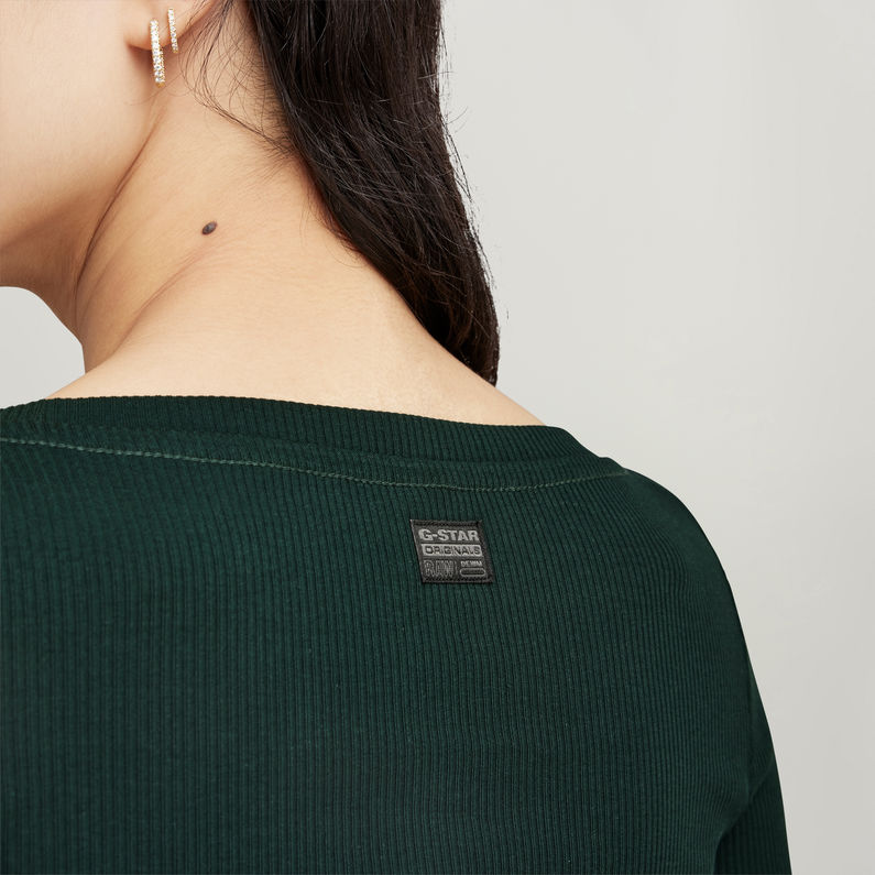 G-STAR Outlet Slim Rib Scoop Top Green