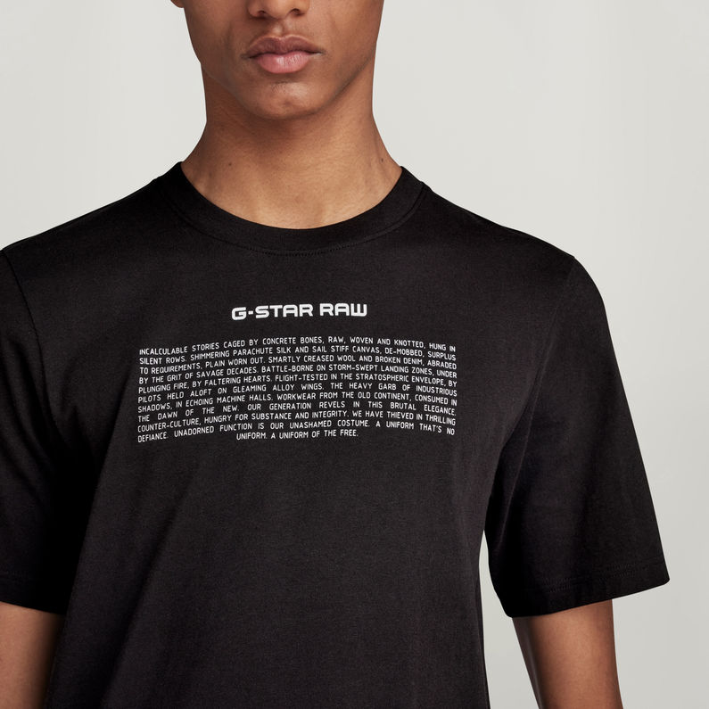 G-STAR Outlet Camiseta Poem Slim Negro