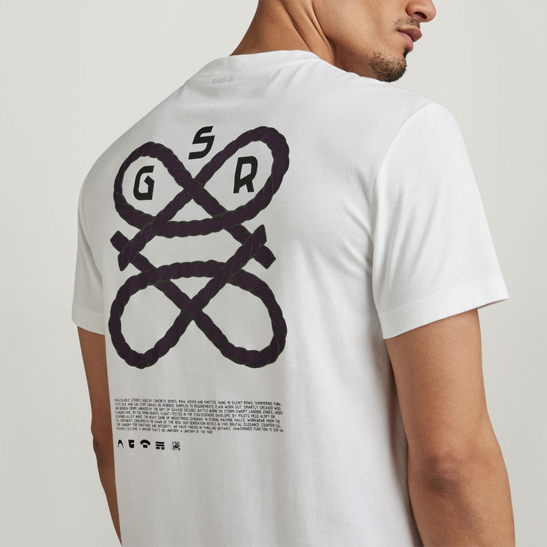 G-STAR Outlet Camiseta Puff Print Back Graphic Blanco