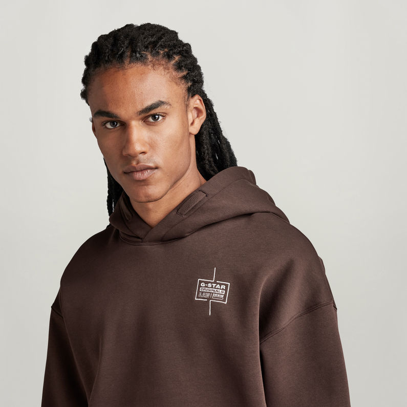 G-STAR Outlet Unisex Core Loose Hooded Sweater Brown