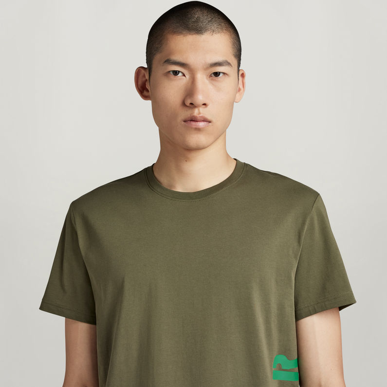 G-STAR Outlet Camiseta Side Stencil Verde