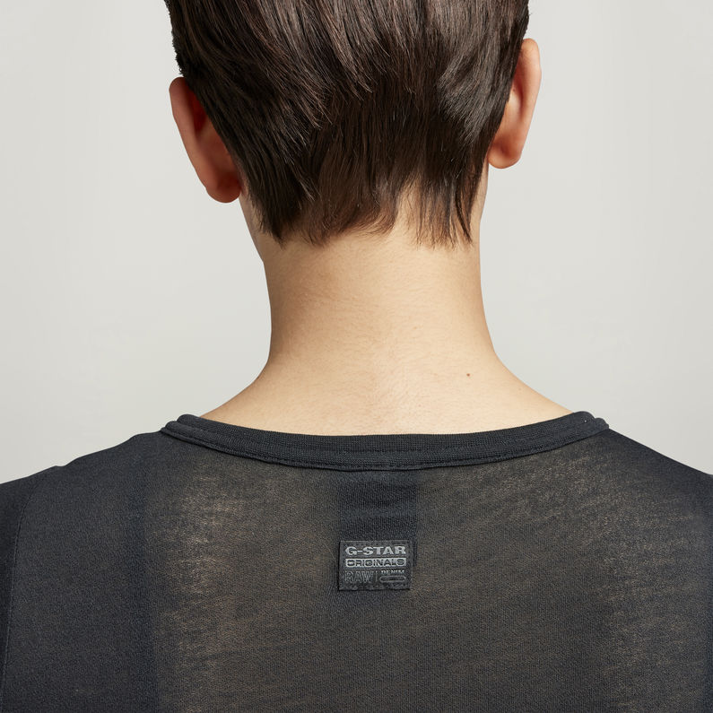 G-STAR Outlet Henley Body Slim Top Black