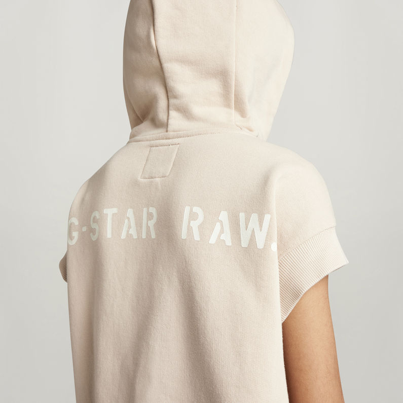 G-STAR Outlet Relaxed Short Sleeve Hoodie Beige