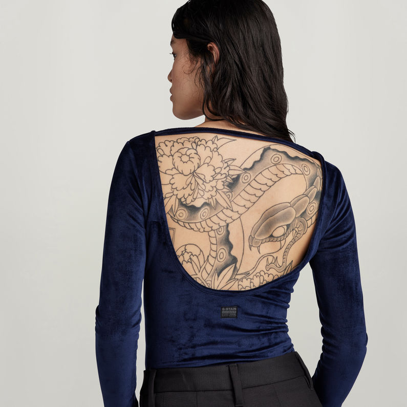 G-STAR Outlet Deep Scoop Slim Body Top Dark blue