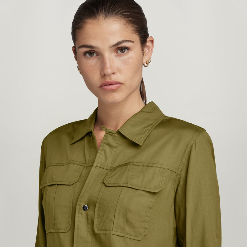 G-STAR Outlet Fitted Officer Shirt Green