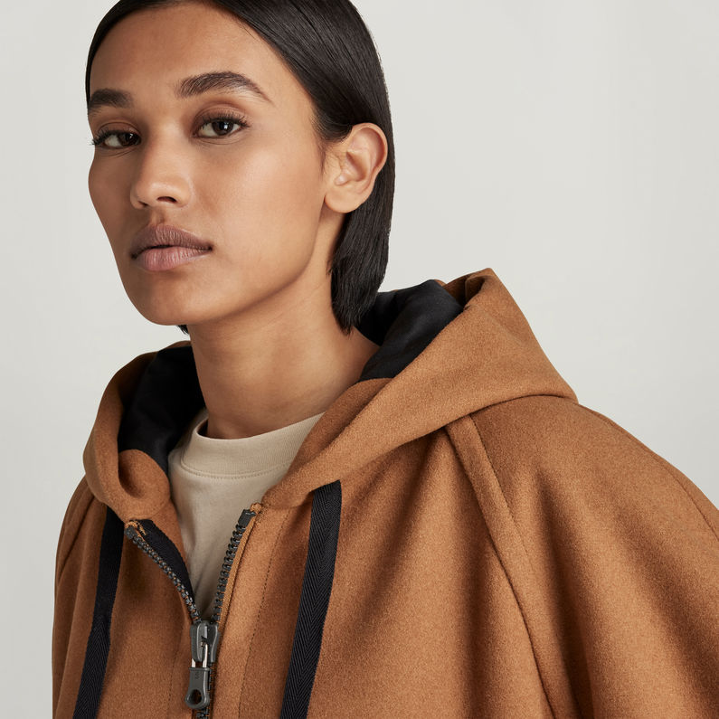 G-STAR Outlet Wool Hoody Jacket Brown