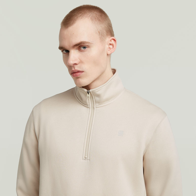 G-STAR Outlet Sudadera Premium Core Half Zip Blanco