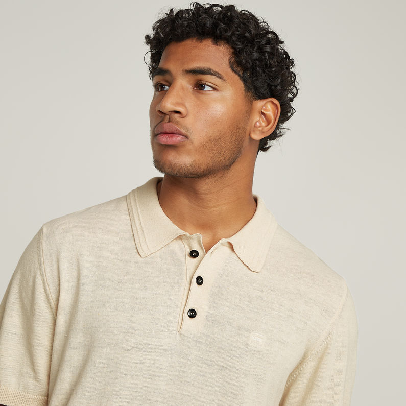 G-STAR Outlet Knitted Polo White