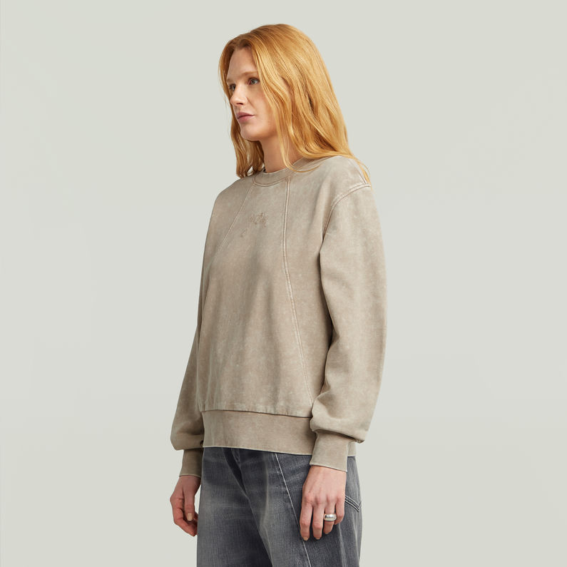 G-STAR Outlet Washed A Line Script Sweater Beige
