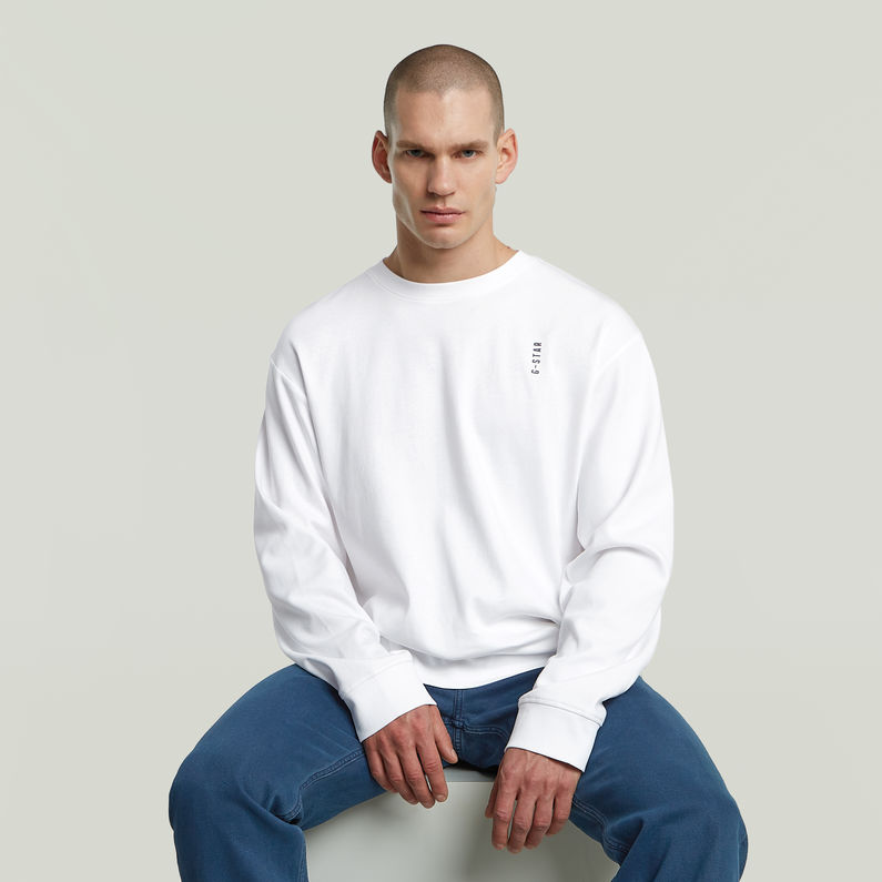 G-STAR Outlet Back Embro Text Loose T-Shirt White