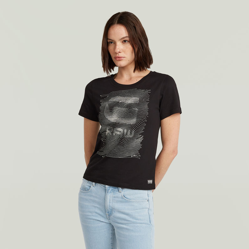 G-STAR Outlet Graphic Top Black