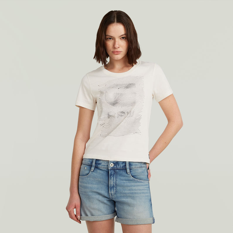 G-STAR Outlet Top Graphic Beige
