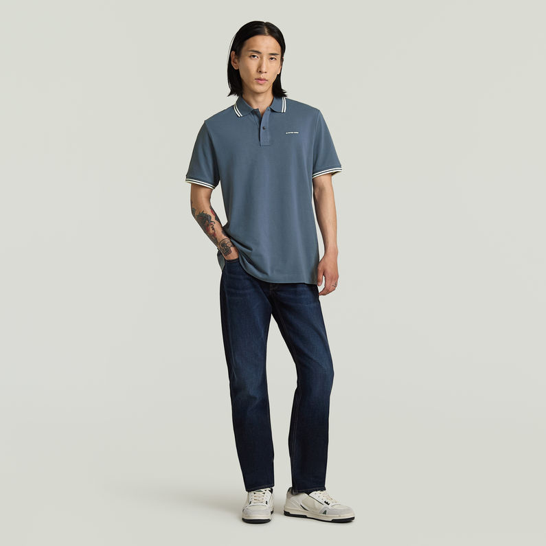 G-STAR Outlet Polo Chest Logo Striped Azul intermedio