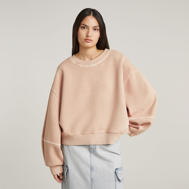 G-STAR Outlet Overdyed Big Sleeve Sweater Pink