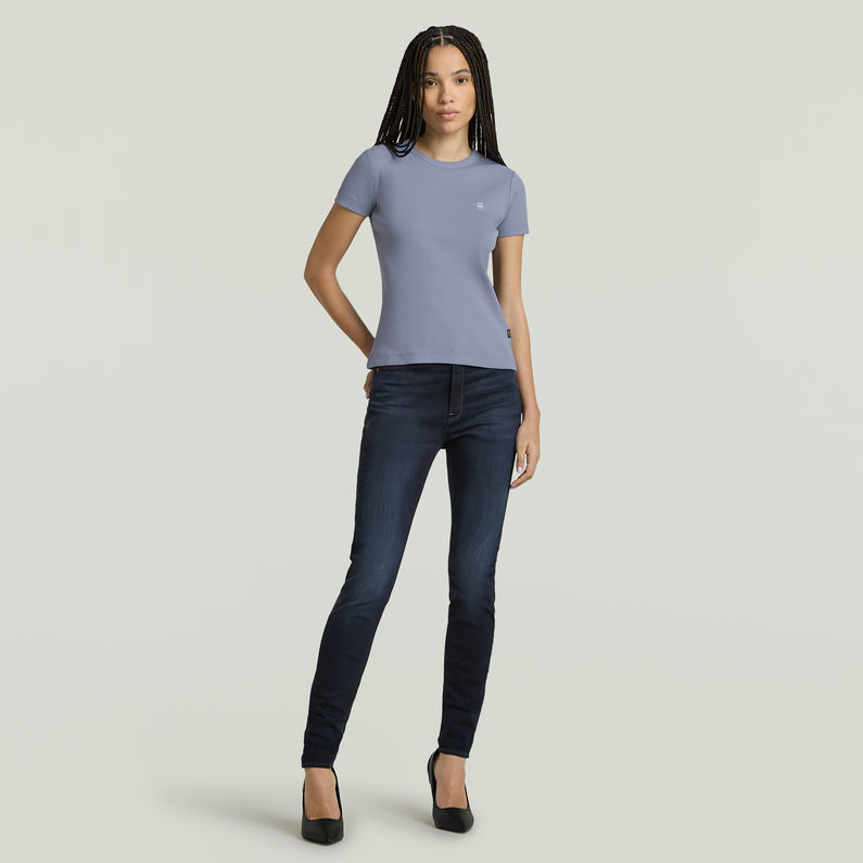 G-STAR Outlet Rib Cap Sleeve T-Shirt Light blue