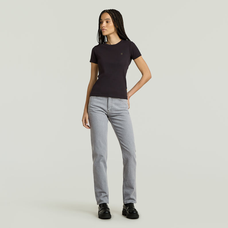 G-STAR Outlet Rib Cap Sleeve T-Shirt Black
