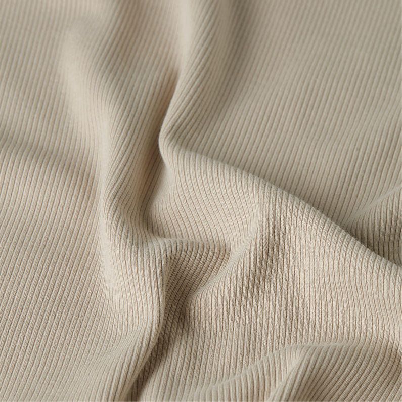 G-STAR Outlet Rib Cap Sleeve T-Shirt Beige