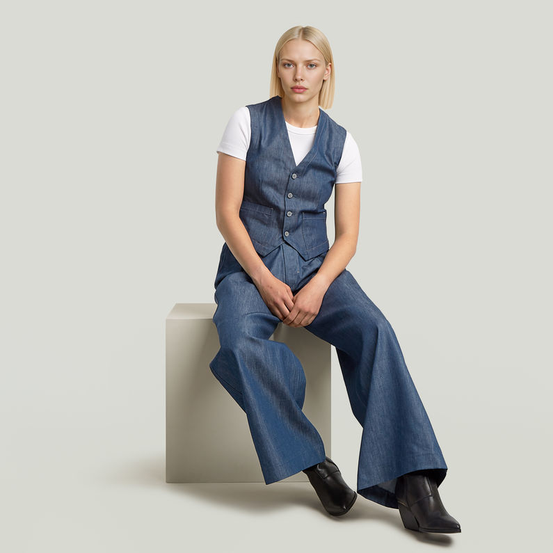 G-STAR Outlet Fluid Wide Leg Pants Dark blue