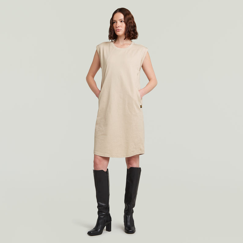G-STAR Outlet Vestido Seam Detail Loose Beige