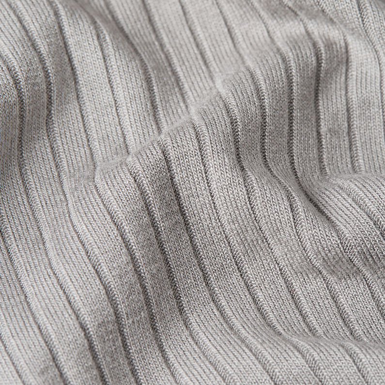 G-STAR Outlet Ribbed Slim Polo Long Sleeve Grey