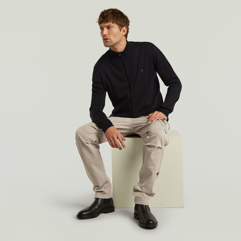 G-STAR Outlet Core Zip Through Knit Black
