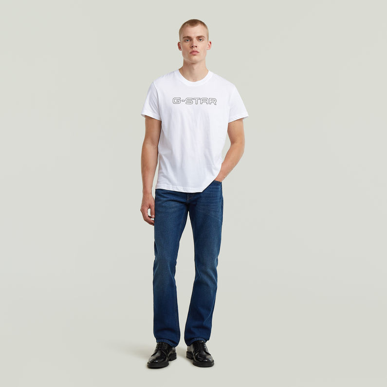 G-STAR Outlet Outline Corporate Script Logo T-Shirt White