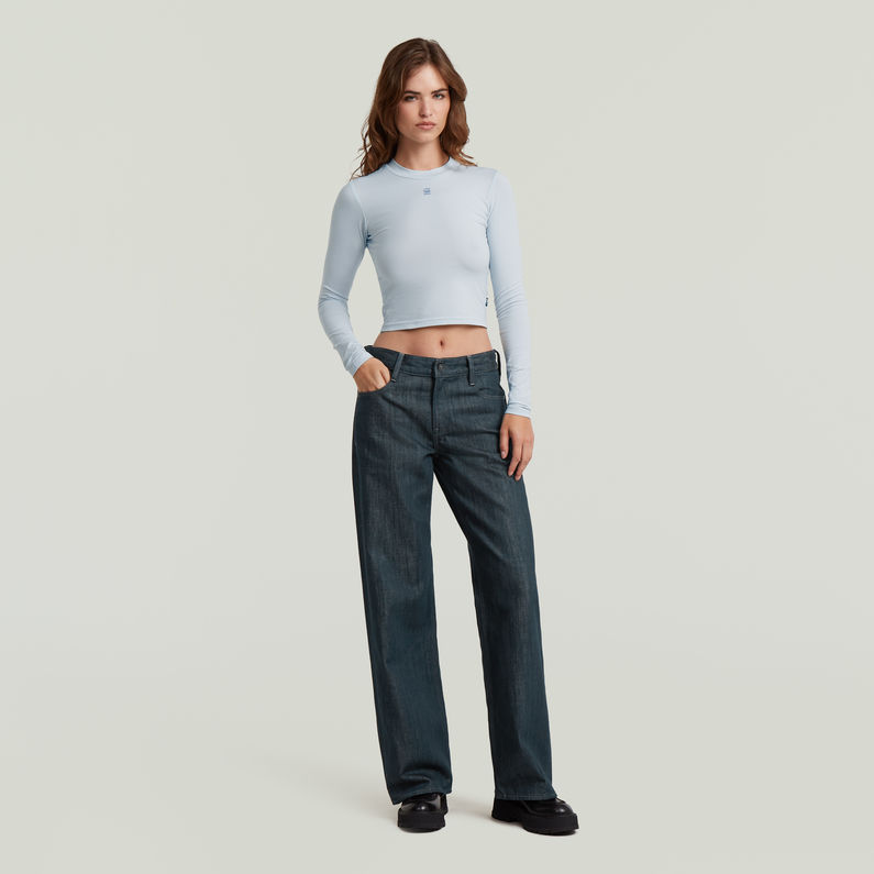 G-STAR Outlet Top Cropped Mock Slim Azul claro