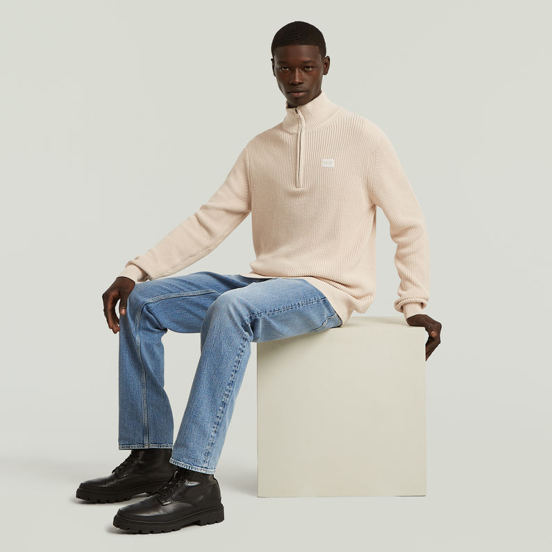 G-STAR Outlet Pullover Half Zip Knit White