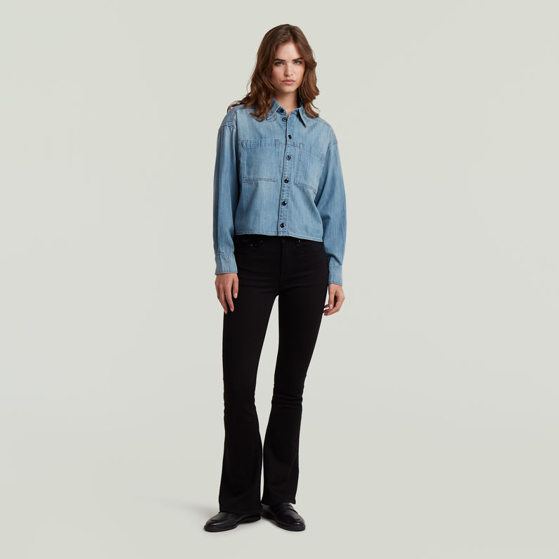 G-STAR Outlet Cropped Relaxed Shirt Medium blue