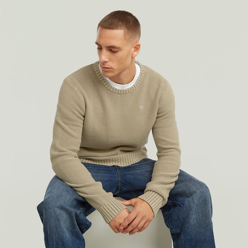 G-STAR Outlet Prenda teñida de punto con estructura Beige