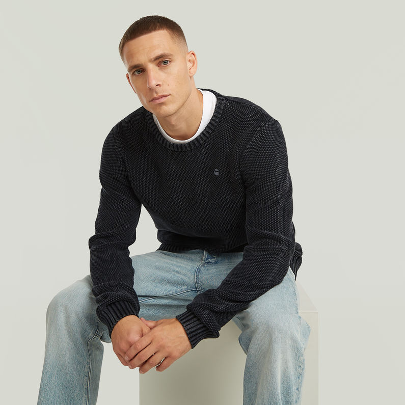 G-STAR Outlet Prenda teñida de punto con estructura Negro