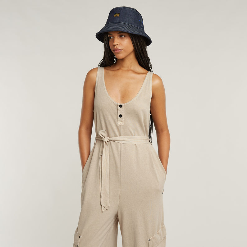 G-STAR Outlet Overdyed Utility Loose Jumpsuit Beige