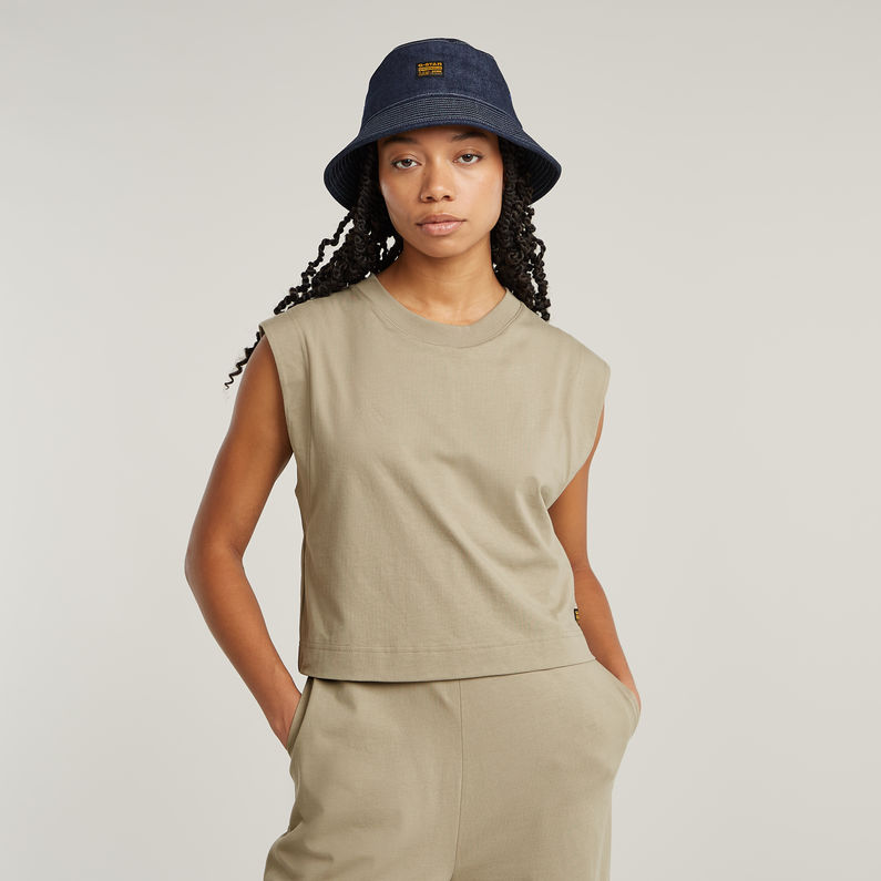 G-STAR Outlet Double Layer Wide Leg Jumpsuit Beige