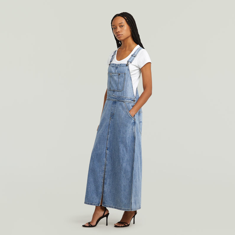 G-STAR Outlet Vestido peto Skater Maxi Dungaree Azul intermedio