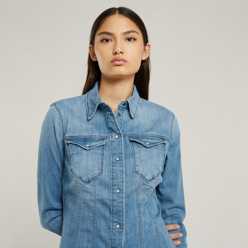G-STAR Outlet Vestido Tacoma Slim Flare Azul intermedio