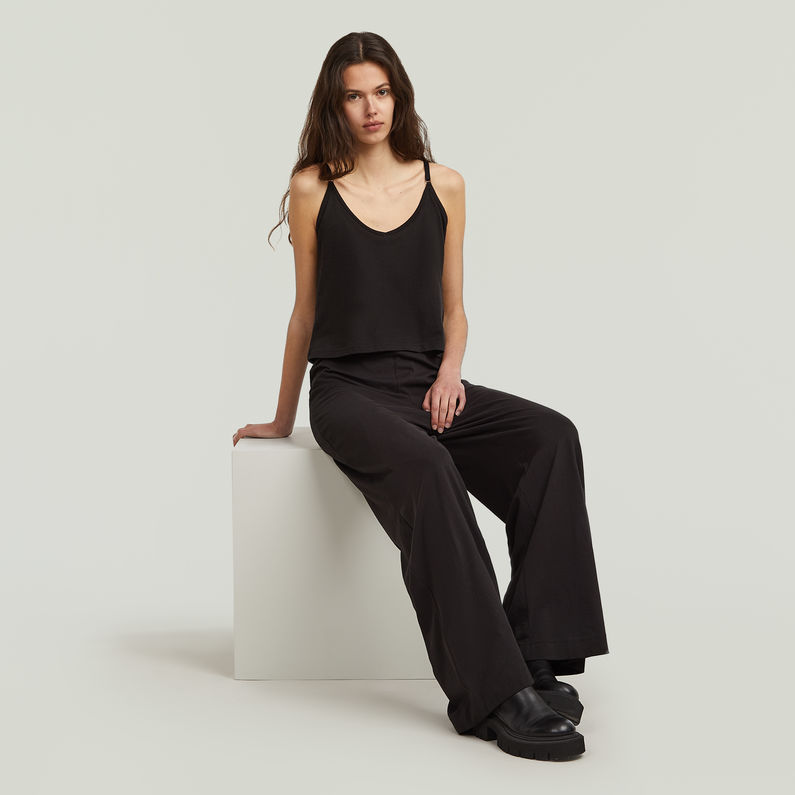 G-STAR Outlet Spaghetti Strap Loose Jumpsuit Black