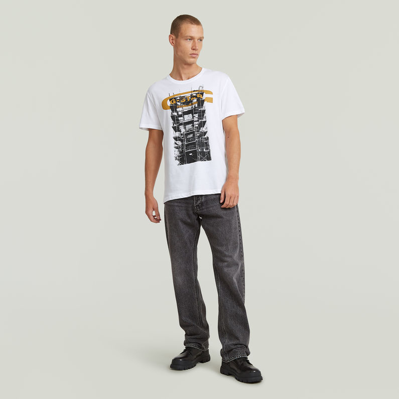 G-STAR Outlet Building Graphic T-Shirt White