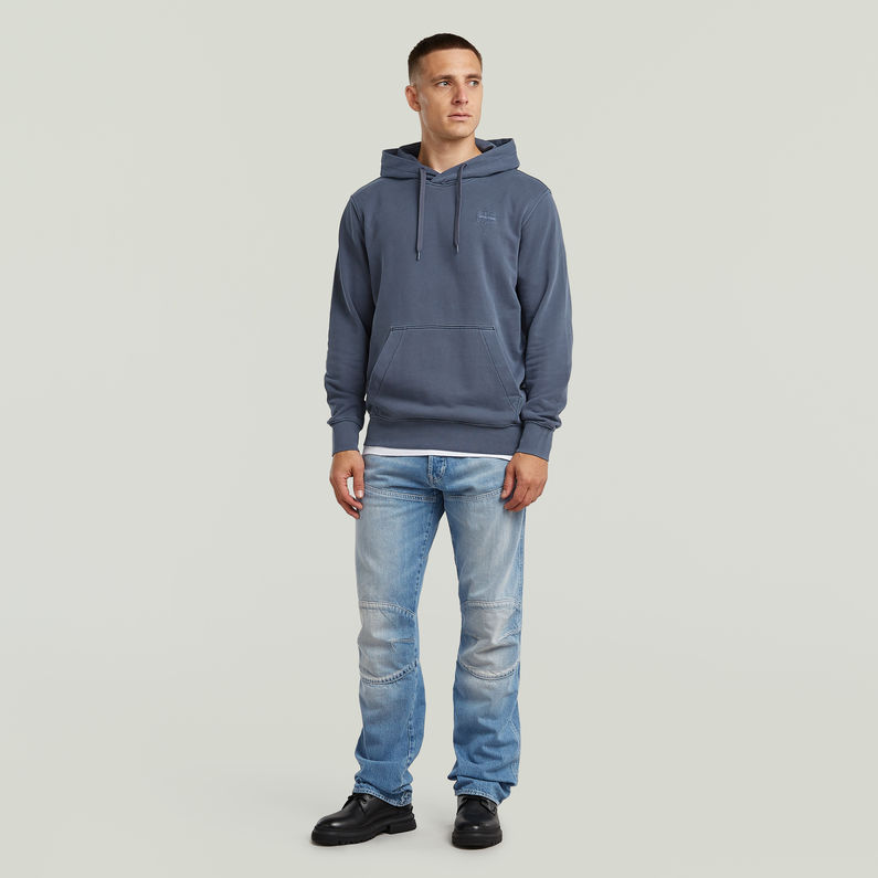 G-STAR Outlet Logo Overdyed Hooded Sweat Dark blue
