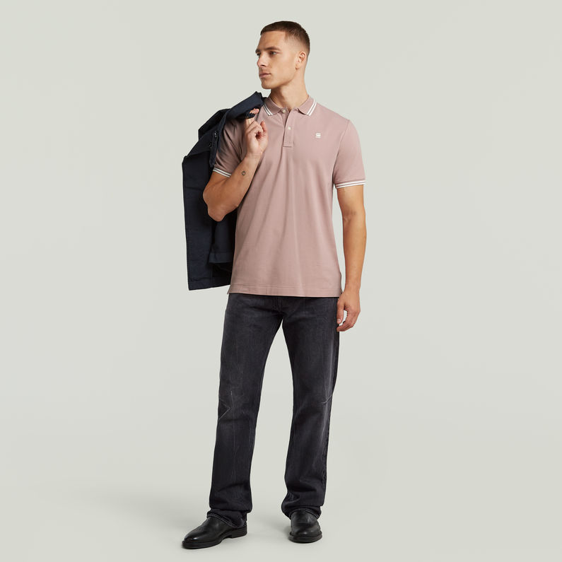 G-STAR Outlet Dunda Slim Stripe Polo Pink
